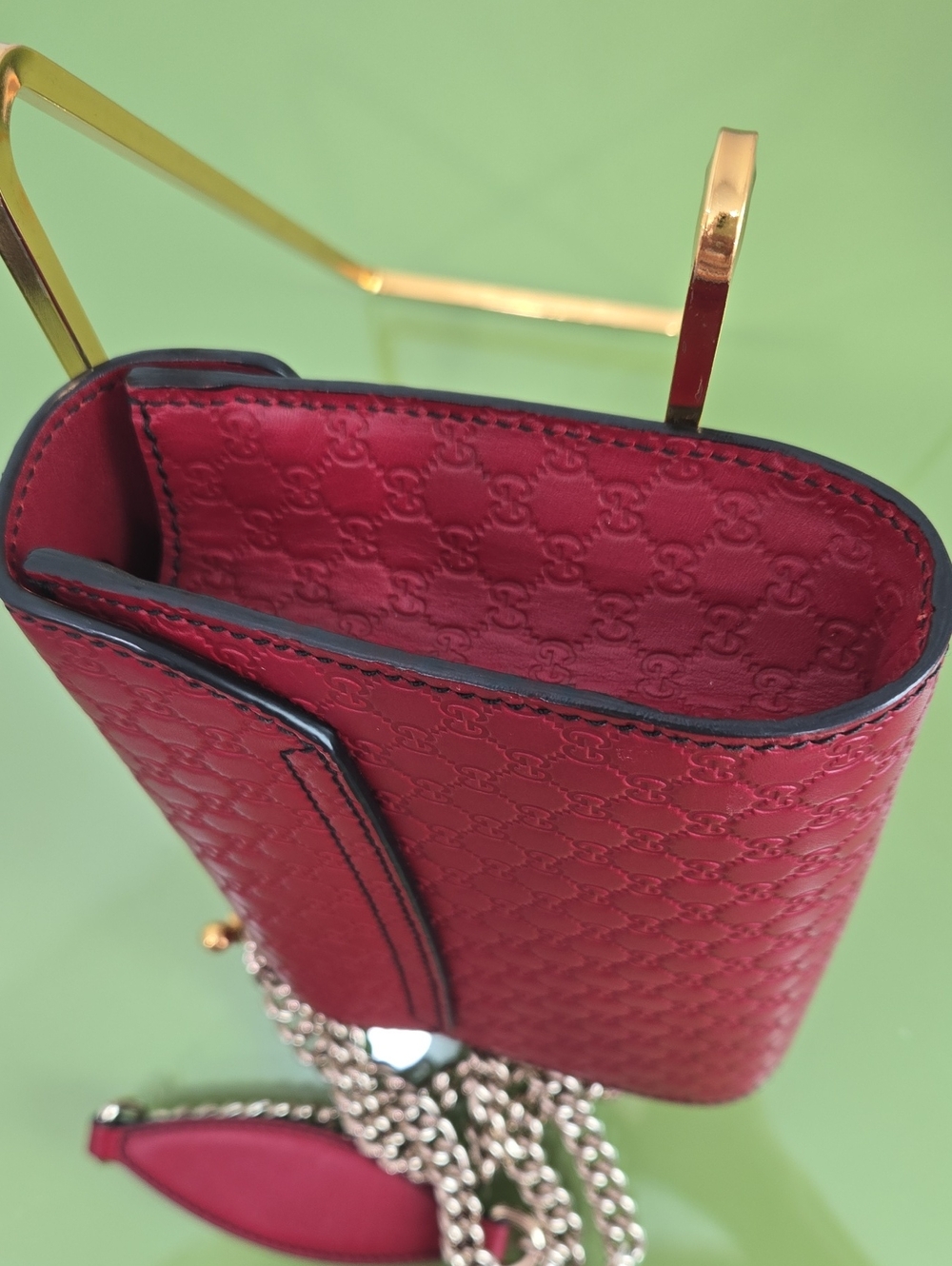 Gucci Guccisima Burgundy Red Mini Shoulder Bag with Tassel and Wallet - Picture 13 of 17